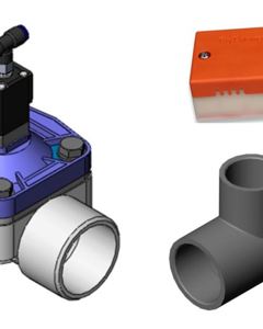 Feed valve BD4 INT 90° 24V AC w/tee 63mm